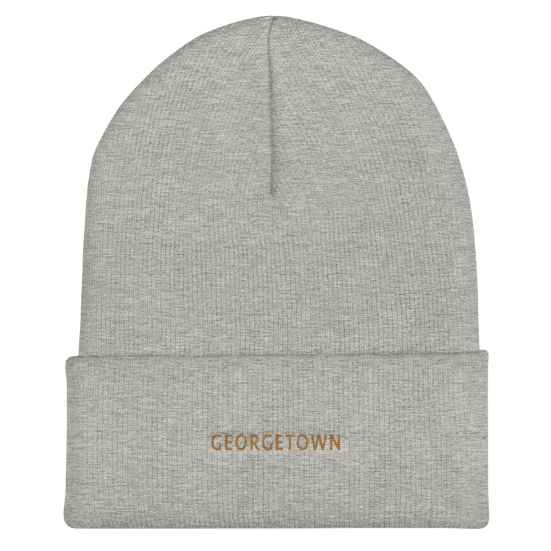 Cuffed Beanie - Georgetown with Old Gold Embroidery