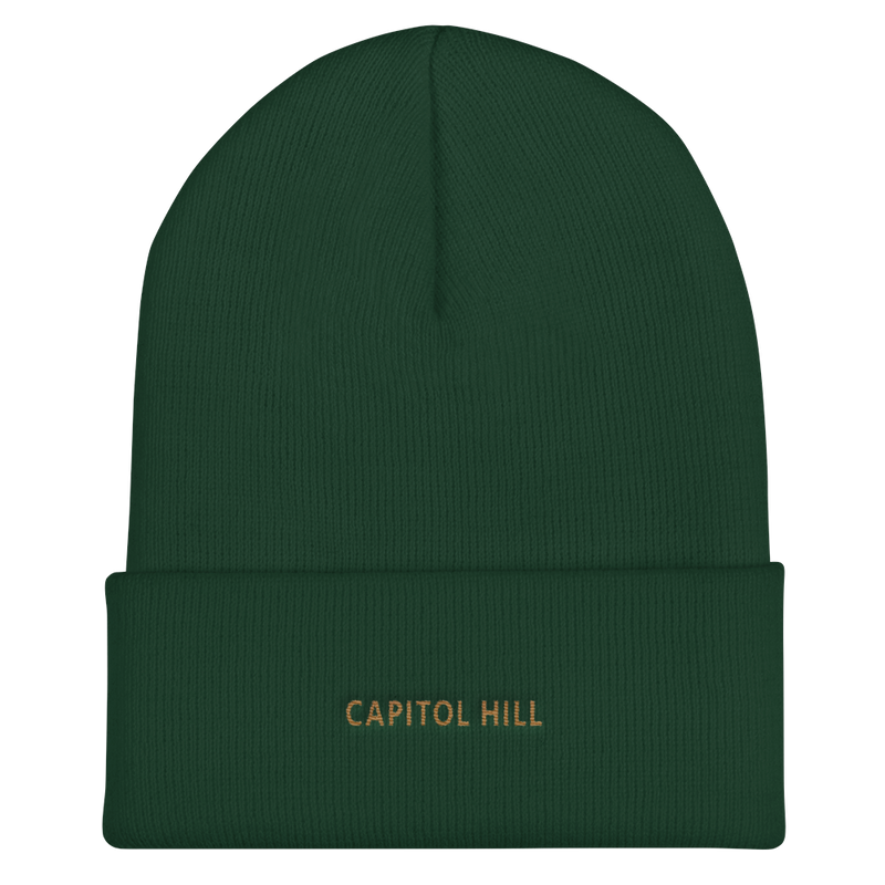 Cuffed Beanie - Capitol Hill with Old Gold Embroidery