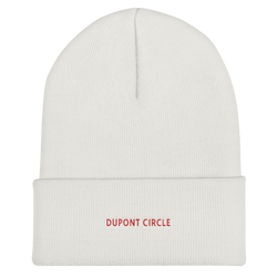 Cuffed Beanie - Dupont Circle with red embroidery