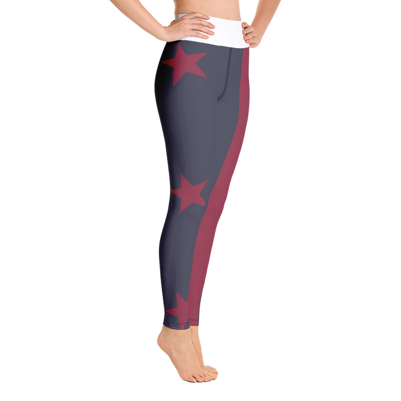 Yoga Leggings with a pocket - Navy with faded DC Flag