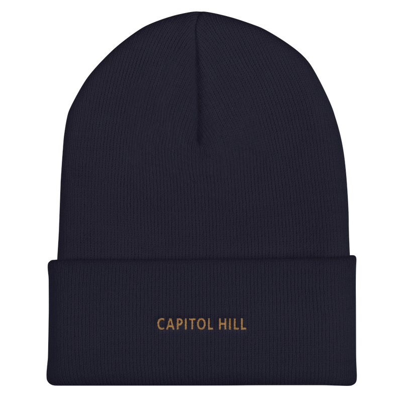 Cuffed Beanie - Capitol Hill with Old Gold Embroidery