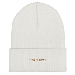 Cuffed Beanie - Georgetown with Old Gold Embroidery