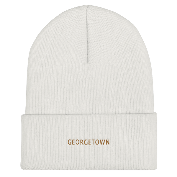 Cuffed Beanie - Georgetown with Old Gold Embroidery