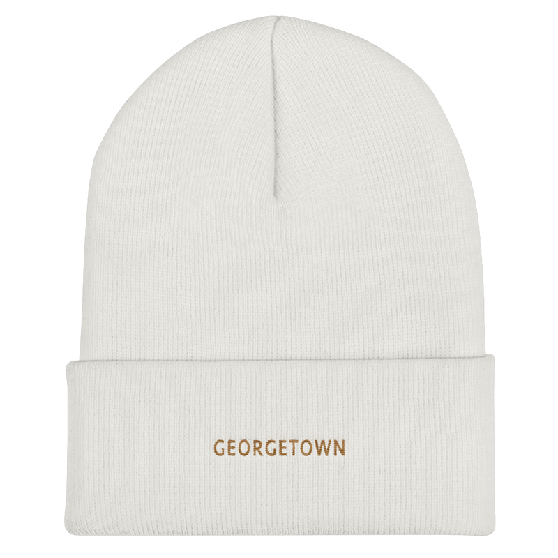 Cuffed Beanie - Georgetown with Old Gold Embroidery