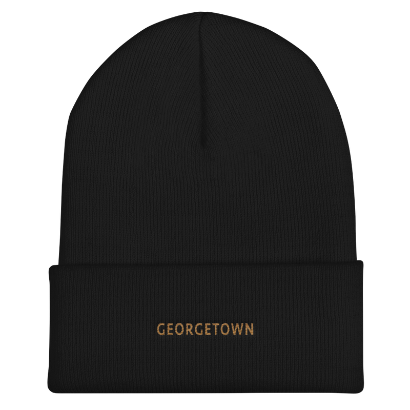 Cuffed Beanie - Georgetown with Old Gold Embroidery