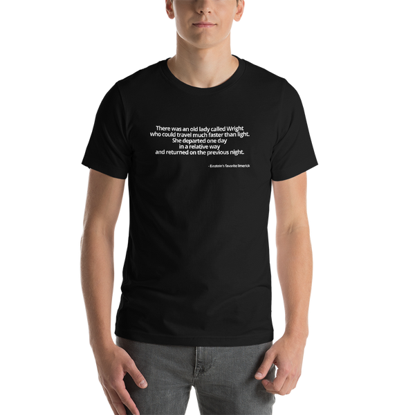 Short-Sleeve Unisex T-Shirt - Einstein's favorite limerick