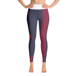 Yoga Leggings with a pocket - Navy with faded DC Flag