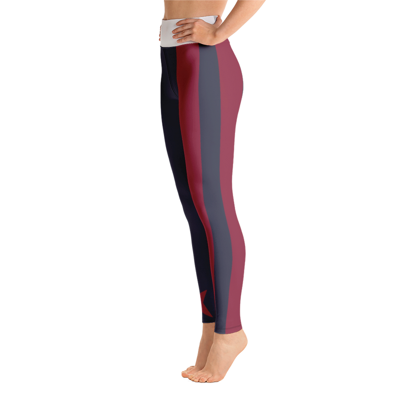 Yoga Leggings with a pocket - Navy with faded DC Flag