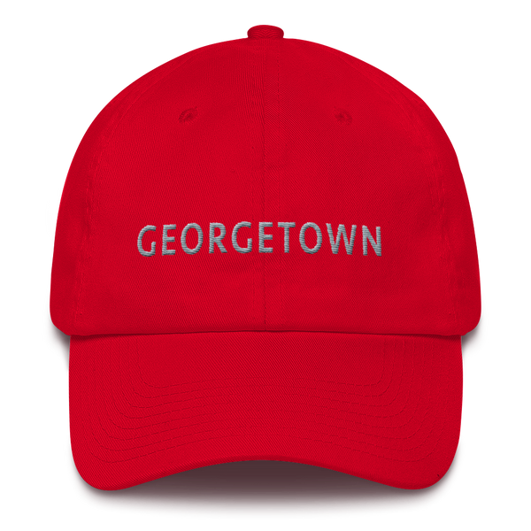 Cotton Cap - Georgetown, Grey Embroidery, DC Flag on back, *Made in USA*