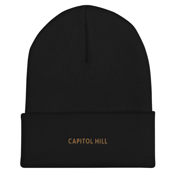 Cuffed Beanie - Capitol Hill with Old Gold Embroidery