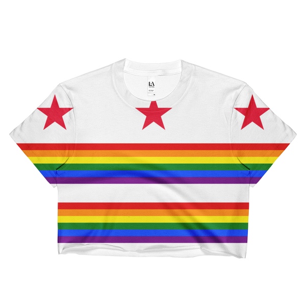 Ladies Crop Top - Rainbow DC Flag