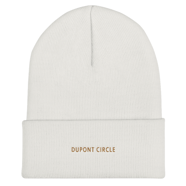 Cuffed Beanie - Dupont Circle with Old Gold Embroidery