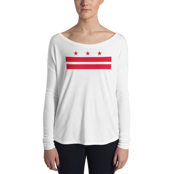 Ladies' Long Sleeve Tee - DC Flag