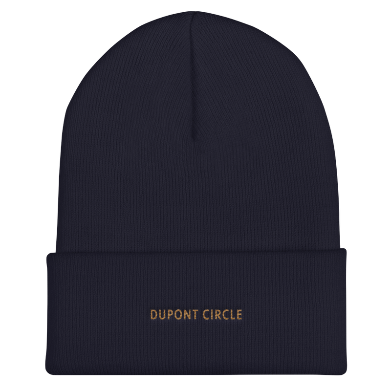 Cuffed Beanie - Dupont Circle with Old Gold Embroidery