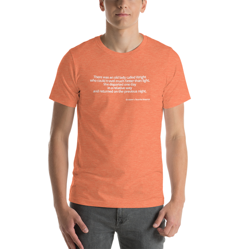 Short-Sleeve Unisex T-Shirt - Einstein's favorite limerick