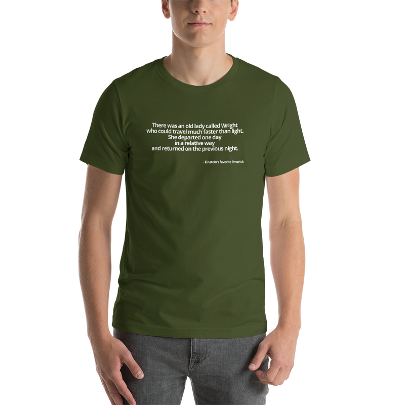 Short-Sleeve Unisex T-Shirt - Einstein's favorite limerick