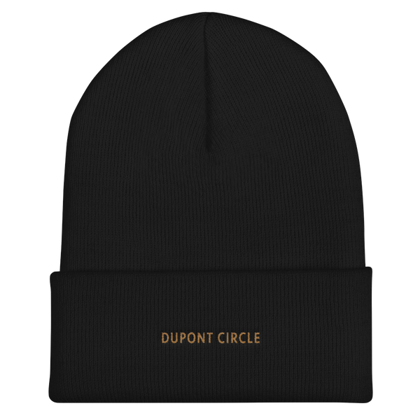 Cuffed Beanie - Dupont Circle with Old Gold Embroidery