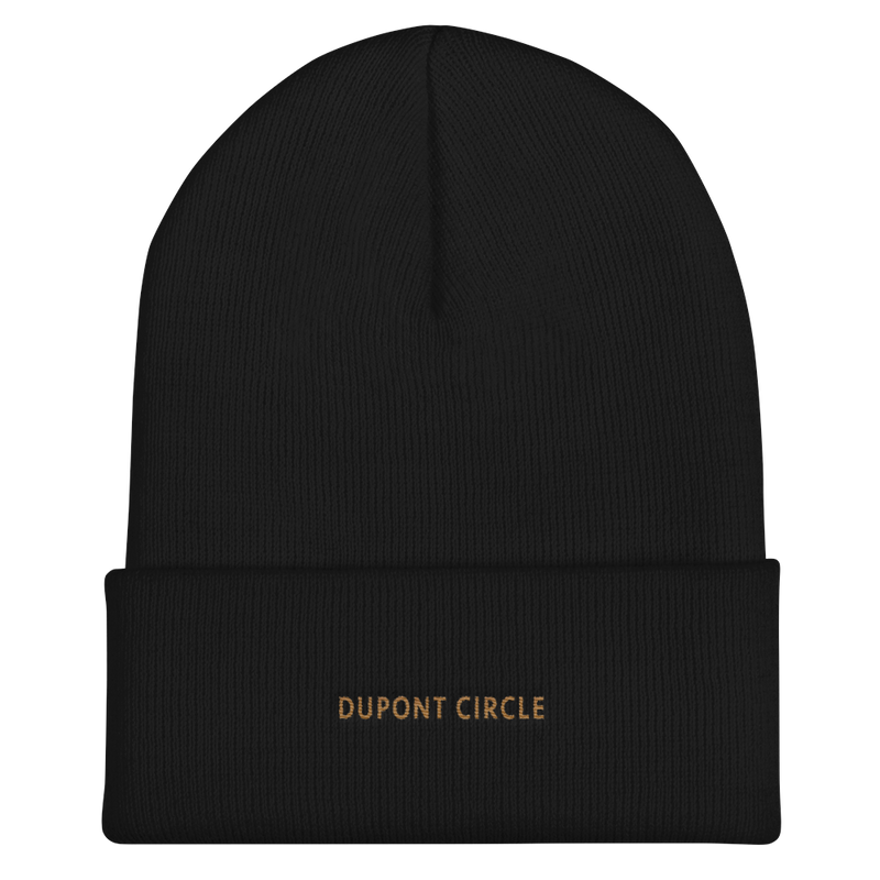 Cuffed Beanie - Dupont Circle with Old Gold Embroidery